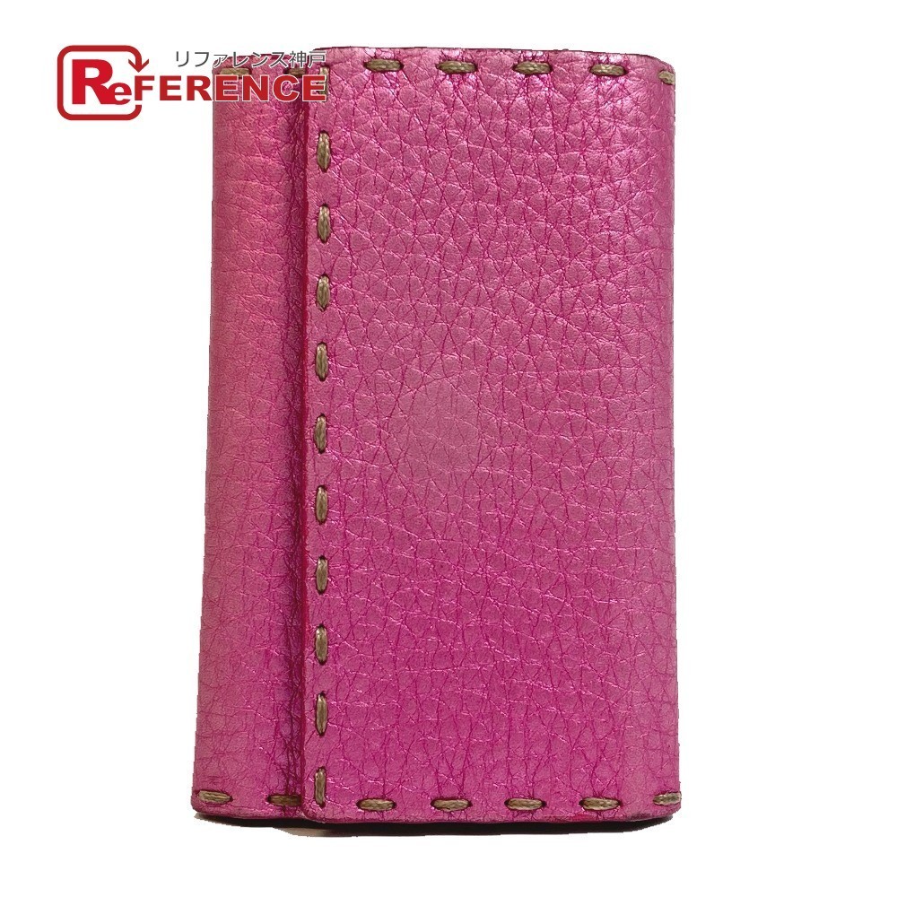 Fendi Pink Ring Key Selleria Leather Case
